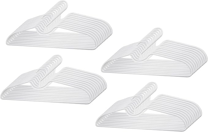 Plastic Clothes Hangers Space Saving Short Neck Hanger, Anti-Slip Heavy-Duty Slim Closet Thin Hangers, Coat Hanger for College Dorms, Homes & More, Enhances Closet Space(40Pack) by Unknown