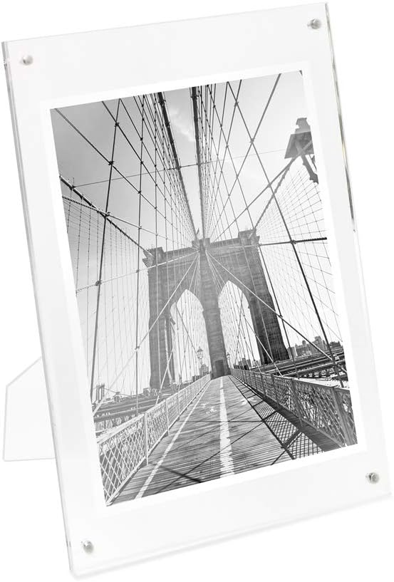 Isaac Jacobs 4x6 Clear Acrylic Magnetic Picture Frame with Two-Way Easel | Plain Acrylic Picture Frame, Magnetic Photo Frame, Made for Tabletop Display by IsaacJacobs