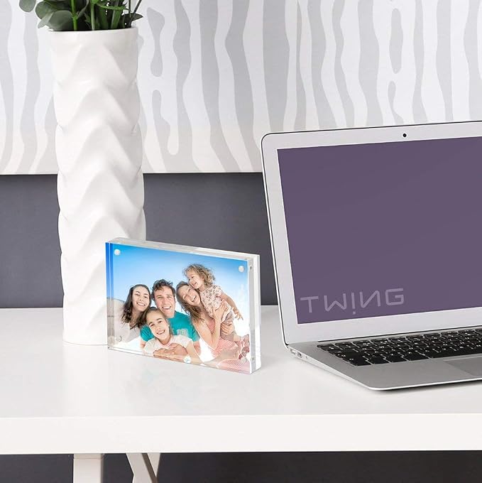 8x10 Acrylic Frame 1 Pack,24MM Thicker Frameless Clear Picture Frames | Freestanding Double Sided Magnetic Picture Frame,Acrylic Picture Frames for Desktop Display with Microfiber Cloth,Gift Ideal - Image 7
