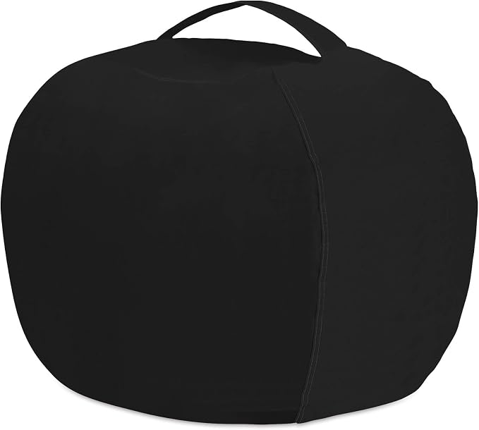 Posh Stuffable Kids Stuffed Animal Storage Bean Bag Chair Cover - Childrens Toy Organizer, Large 38" - Solid Black - Image 7