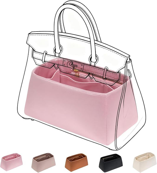 ZTUJO Silky Purse Organizer For Birkin, Luxury Purse Organizer Insert (Rose Sakura, BK25) by ZTUJO