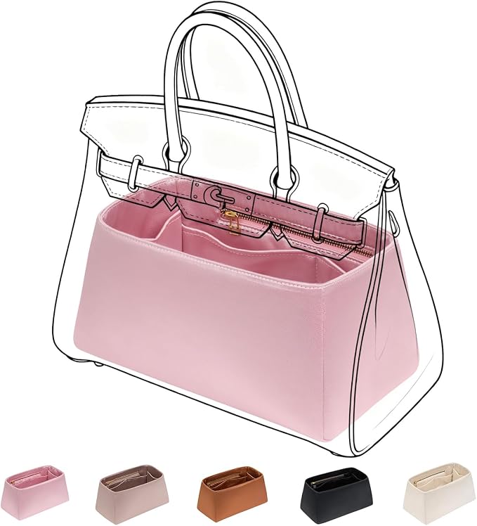 ZTUJO Silky Purse Organizer For Birkin, Luxury Purse Organizer Insert (Rose Sakura, BK30) by ZTUJO
