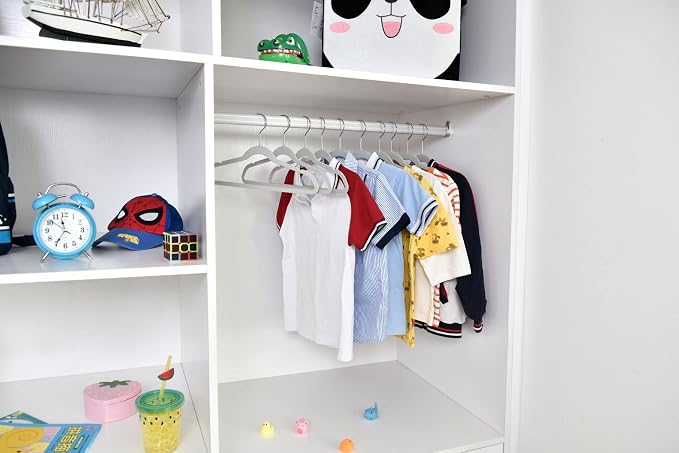 Quality Children's Plastic Non Velvet Non-Flocked Thin Compact Hangers Swivel Hook for Shirts Blouse Coats (Gray, 240) - Image 9