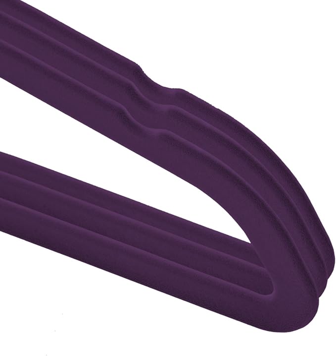 Casafield 50 Velvet Baby Hangers - 11" Size for Infant & Toddler Clothes - Purple - Image 3
