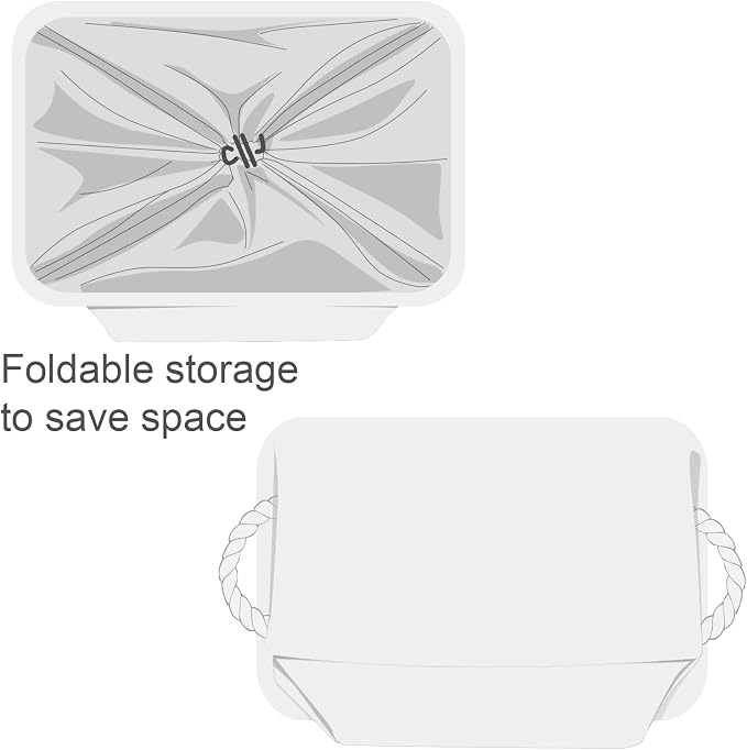 Organization and Storage Basket for Shelves - Extra Jumbo 3 Pack 20.5x15.8x13.8 inch Cube Storage Bins for Toy Closet Box Home Organizer Gift (White) - Image 7