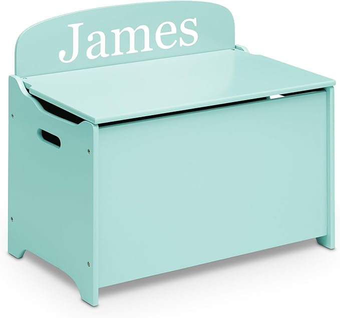 Delta Children Personalized MySize Deluxe Toy Box, Mint - Image 5