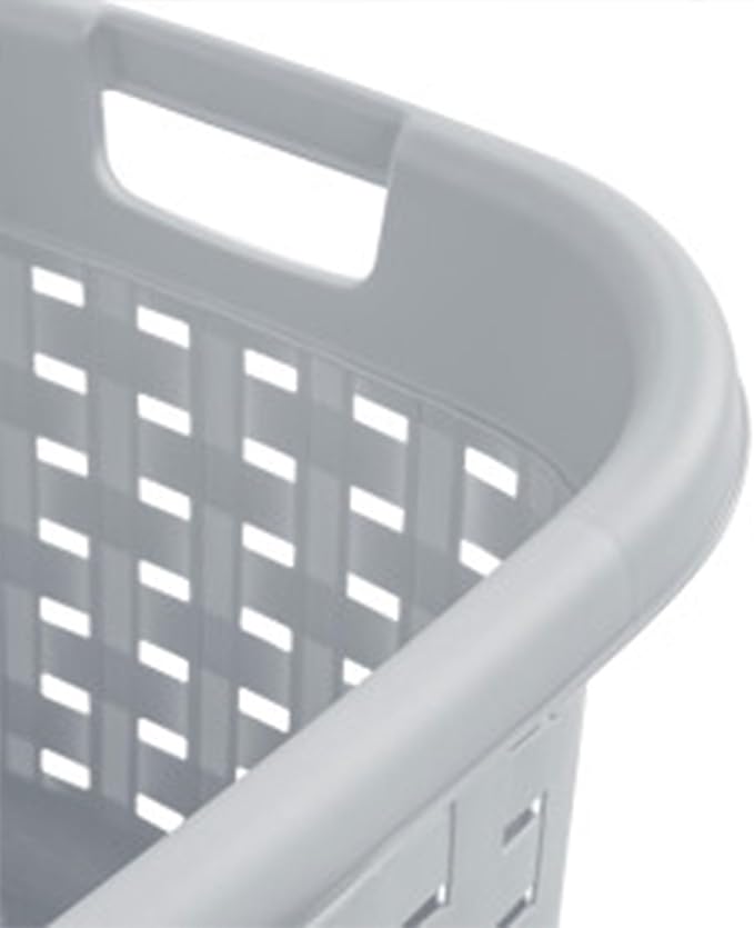Sterilite 6-Pack Weave Laundry Basket, Rectangle Plastic Clothes Hamper w/ Handles, Gray - Image 9