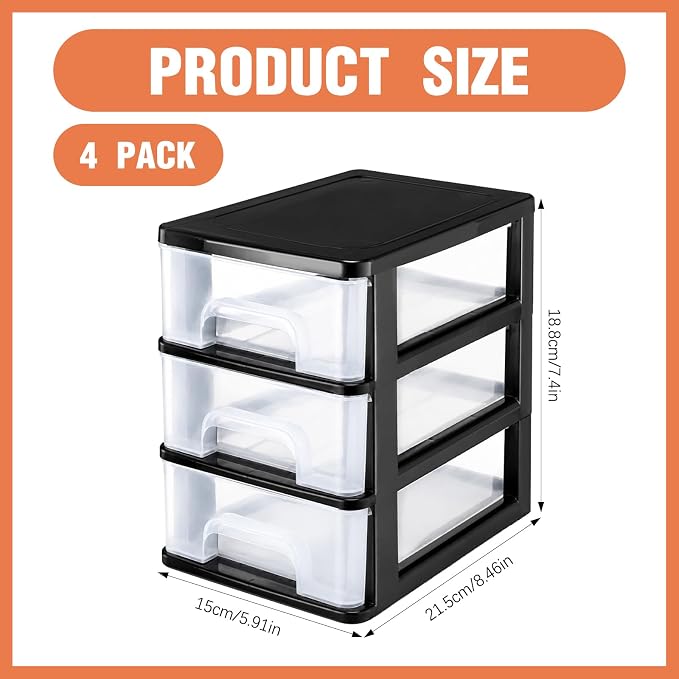 12 Pcs/ 4 Pack Plastic Crayon Organizer for Classroom Black | Crayon Storage Boxes for Marker Pen Art Craft Supplies Crayons Drawer Container for Classroom Office Table with Color Label - Image 2
