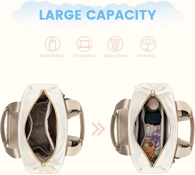 LOVEVOOK Diaper Bag Backpack, Large Capacity Portable Baby Bag with Foldable Diaper Changing Pad, Waterproof Baby Diaper Bags Gift for Mon Dad, Dark Coffee - Image 3