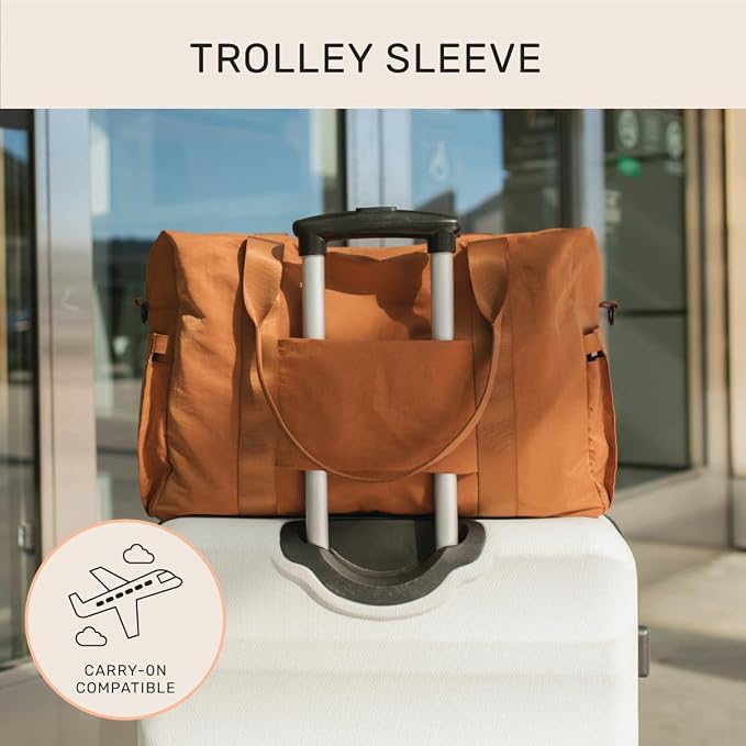 Austin Carry-On Travel Duffel Bag for Women, 18” Weekender Bag with Laptop Sleeve, Durable Material, and Trolley Sleeve, Ideal for Work, Gym, and Overnight Trips (Terracotta) - Image 3