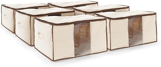 Covermates Canvas Storage Bag for Blankets, 25.5" W x 19.25" D x 12.5" H | label window, zipper closure, carrying handles, 3-year warranty by Covermates