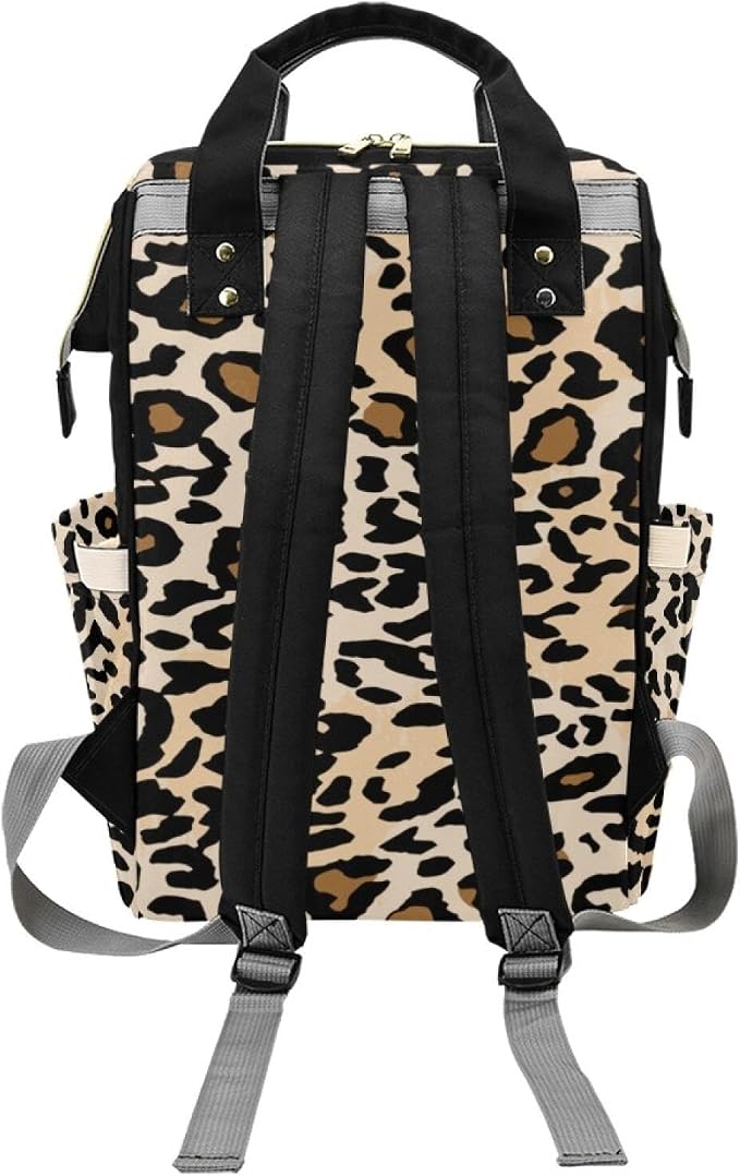 Custom Leopard Print Baby Backpack – Personalized Diaper Bag with Name, Waterproof Large Capacity Nappy Bag with Insulated Pockets – Ideal Shower Gift for Moms & Dads - Image 4