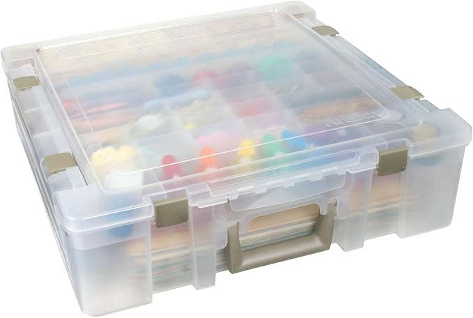 ArtBin Super Satchel Deluxe Divided Base Organizer with Drawers, Clear | Divided Base with Drawers, Large Portable Craft Storage, Secure Latches, Carry Handle, Durable Plastic - Image 8