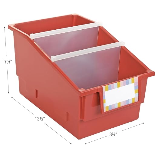 Really Good Stuff Chapter Book Library Bins with Dividers - 6 Pack - Boho - Image 7
