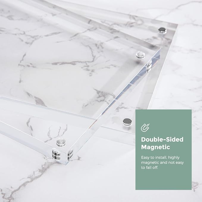 SYNTRIFIC 5x7 Acrylic Frame 3 Pack, 20mm Clear Magnetic Picture Frames Bulk | Clear Lucite Frames, Stand on Desk, Horizontal and Vertical, Frameless, Floating Effect Photo Display - Image 9