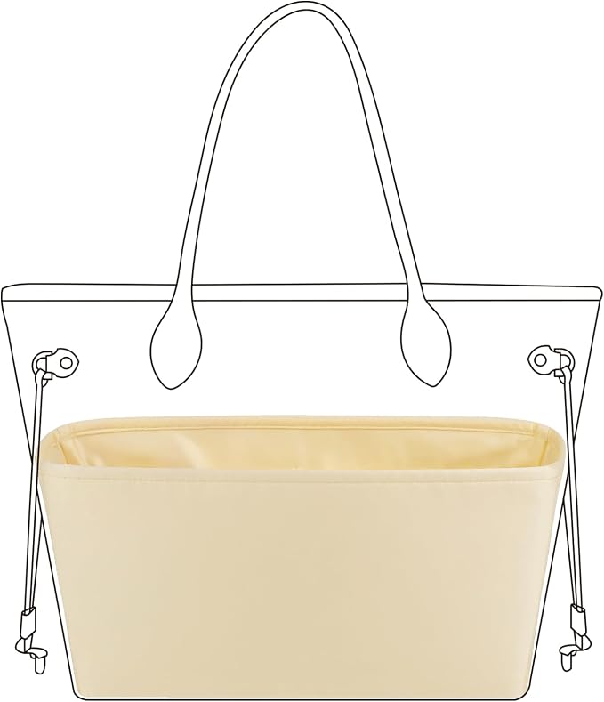 DGAZ Silk Purse Organizer Insert for Neverfullbag(Jaune poussin,GM) | Soft and Lightweight,Perfect Fit,Multi-pocket Storage,Bag Protector,Luxury Bag Care,Handmade,for Smooth Bag Organizer by DGAZ