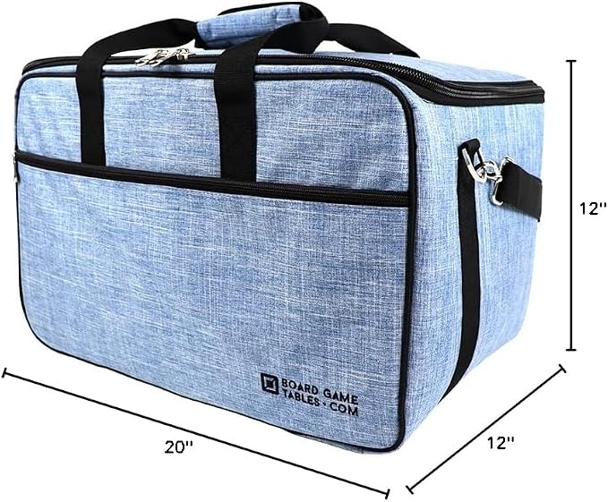 Board Game Bag, Fits 7 Standard-Sized Boxes, Padded For Protection | Carry With Backpack/Shoulder Strap/Luggage Slip | Duffle Bag For Travel Or Game Night | Pocket For Accessories (Sky Blue) - Image 10