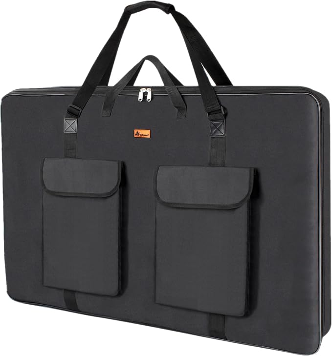 TreochtFUN Portfolio Folder for Artwork, Artist Portfolio Case 23 X 31.5 In | Portfolio Bag A2 with Shoulder Strap, Art Carry Bag for Large Drawing Paper Post Board Supplies (Black) by TreochtFun