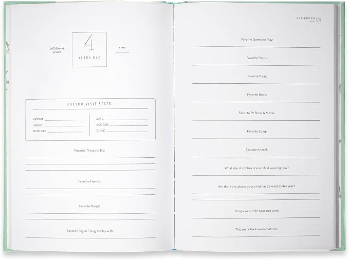 A Complete Childhood History: From Pregnancy to 18 Years Old (Aloe Green, Leatherette) | Baby Book and Pregnancy Journal | Baby Memory Book - Image 3