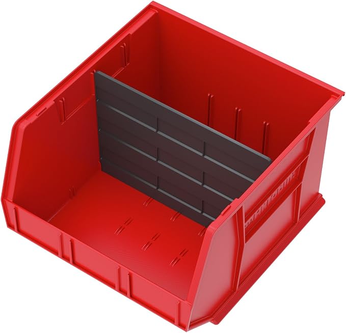 Akro-Mils 41270 Plastic Width Dividers for AkroBins Stackable Storage Bins Model 30270, Custom Storage Inserts for Tools, Crafts & Supplies, 6-Pack, Black - Image 2