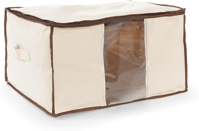 Covermates Canvas Storage Bag for Blankets, 29" W x 17" D x 16" H, Natural | label window, zipper closure, carrying handles, 3-year warranty by Covermates