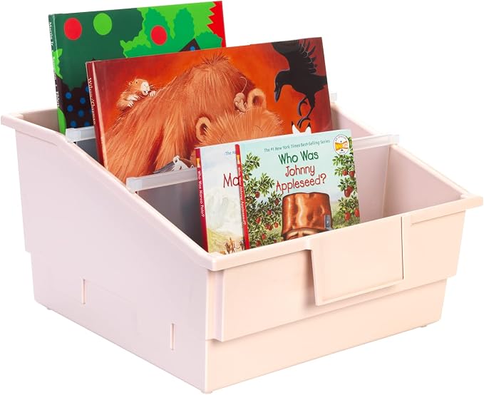 Really Good Stuff Picture Book Classroom Library Bins with Dividers, 6-Pack | Boho Colors - Image 3