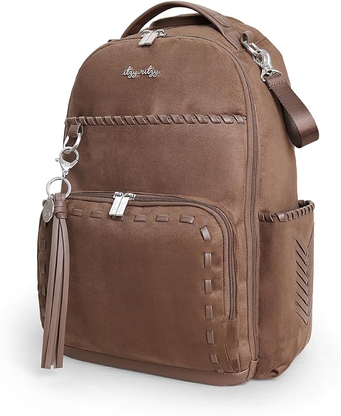 Itzy Ritzy Boss Plus Large Diaper Bag Backpack with 19 Pockets (Aspen) | Includes 2 Insulated Bottle Pockets, Changing Pad, Stroller Clips, Comfortable Padded Straps, Easy-to Clean, Travel-Ready - Image 2