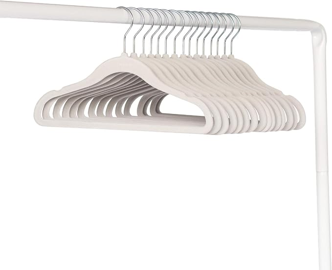 3 Sprouts Velvet Baby Hangers, Non Slip Slim, Gray, 30 Pack | Non-slip velvet, Notched shoulders, 360-degree swivel hook, 11.75 x 8 in, Infant and toddler clothes, Soft colors for nursery - Image 4