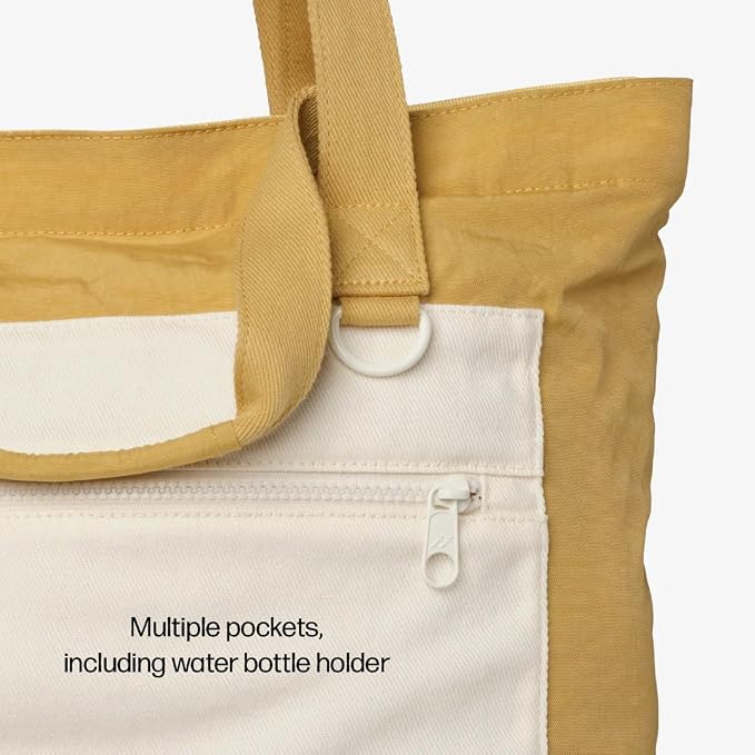 Thread Wallets Utility Tote – Large Travel Tote with Multi-Pocket Design, Laptop Compartment & Work Bag for Women (Goldie) - Image 2