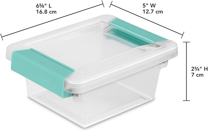 Sterilite Clip Box, Stackable Clear Plastic Bins- Mini, 24-Pack | Storage Containers with Latching Lids for Writing, Arts or Crafts Supplies - Home, Office, Classroom & Workshop Organization - Image 3
