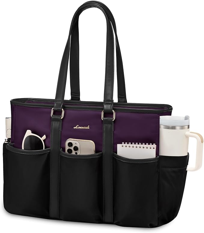 LOVEVOOK Teacher Nurse Tote Bag for Women Work, 15.6 Inch Laptop Bag for Women, Utility Everything Bag For Travel College Daily, Professional Computer Purse Large Handbag With Multi Pockets by LOVEVOOK