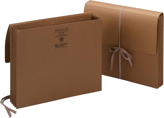 Smead Redrope Expanding File Wallet, Flap and Cloth Tie Closure, 3-1/2" Expansion, Letter Size, 10 per Box (71053) by SMEAD