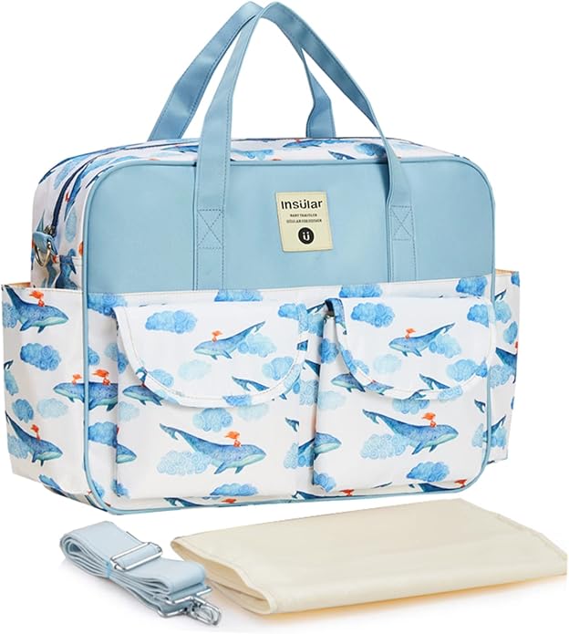 Kamay's Mummy Shoulder Bag Diaper Bag Chic Nappy Changing Bag Tote/Messenger Style Large with Changing Mat, Adjustable Straps by Kamay%27s