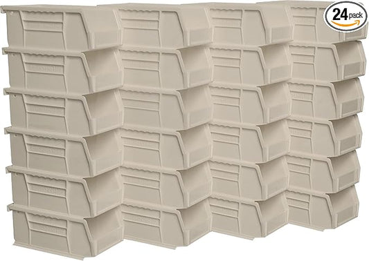 Akro-Mils 30220 AkroBins Plastic Storage Bins, 7"x4"x3", Stone, 24-Pack by Akro-Mils