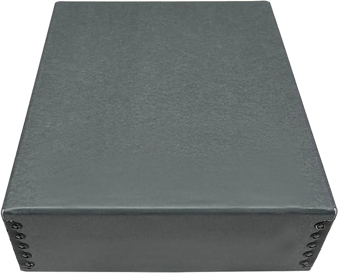 Golden State Art, Drop Front Archival Storage Box, Gray, 8.75x10.75x3 Inch | Acid-Free Museum Box with Metal Edge Corner, for Storing Artwork Photos Documents Prints Arts And Crafts by GoldenStateArt