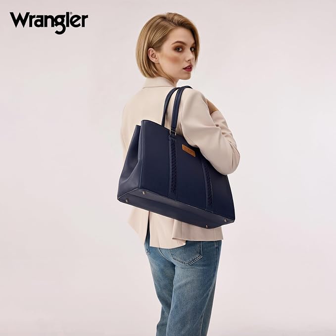 Montana West Wrangler Laptop Tote Bag for Women 15.6 Inch Computer Bag for Work Large Double Compartment Purse and Handbag - Image 6