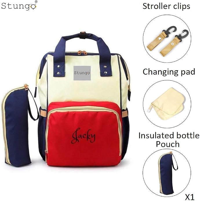 PERSONALIZED Large Diaper Knapsack/Tote Backpack/Messenger Shoulder Bag - Image 2