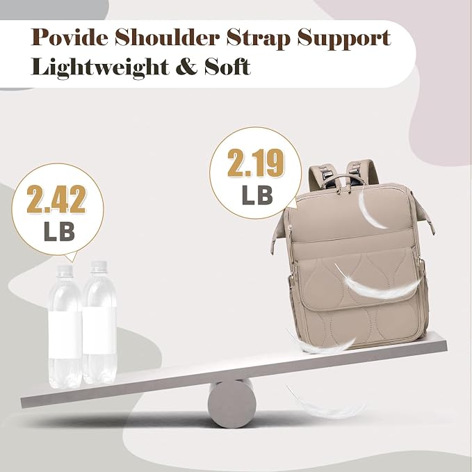 miss fong Diaper Bag Travel Diaper Backpack with Diaper Changing Pad | Large Capacity ,12 Pockets Luggage Sleeve Stroller Straps Convertible Mommy Diaper Backpack for Moms Newborn Essentials - Image 7