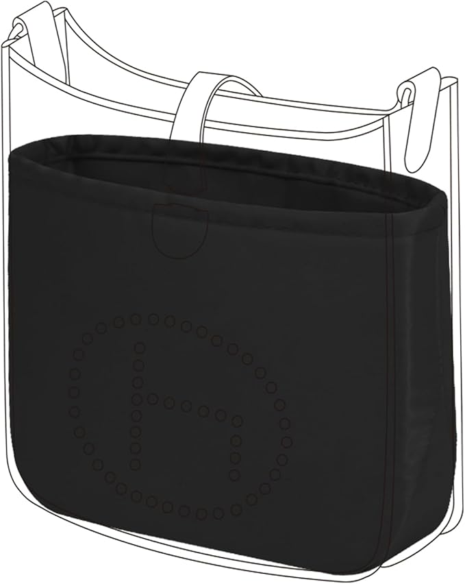 DGAZ Silk Purse Organizer Insert for Evelyne Bag(Black,TPM) | Soft and Lightweight,Perfect Fit,Multi-pocket Storage,Bag Protector,Luxury Bag Care,Handmade,for Smooth Bag Organizer by DGAZ