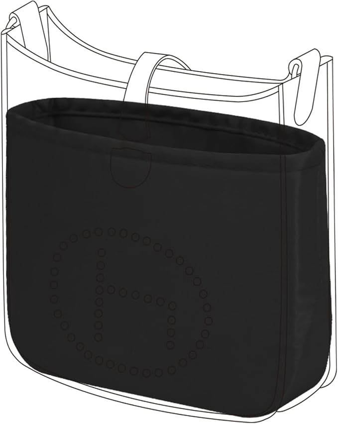 DGAZ Silk Purse Organizer Insert for Evelyne Bag(23,Black) | Soft and Lightweight,Perfect Fit,Multi-pocket Storage,Bag Protector,Luxury Bag Care,Handmade,for Smooth Bag Organizer by DGAZ