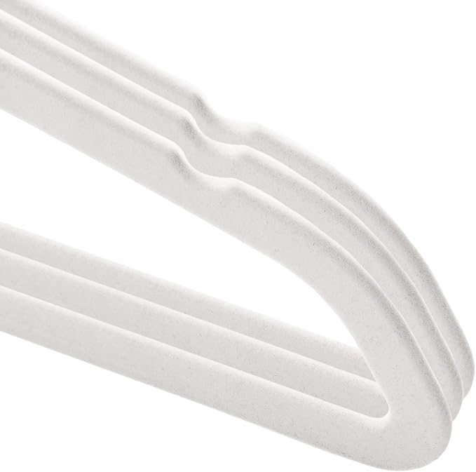 Casafield 50 Velvet Baby Hangers - 11" Size for Infant & Toddler Clothes - Ivory - Image 3