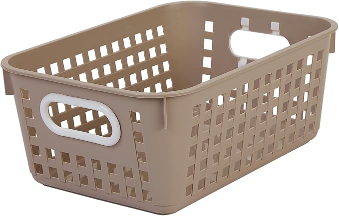 Really Good Stuff Medium Plastic Book Baskets, 11" x 7.5" x 4.5", 6-Pack | Tan, Versatile Storage Solution for Classroom, Home & Office, Storage, Multi-Purpose - Image 8