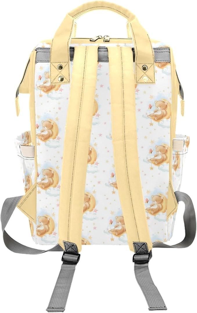 Custom Diaper Bag with Name Personalized Bear Nylon Travel Backpack for Holiday Travel Customized Nappy Changing Bag with Pockets for New Mom - Image 4