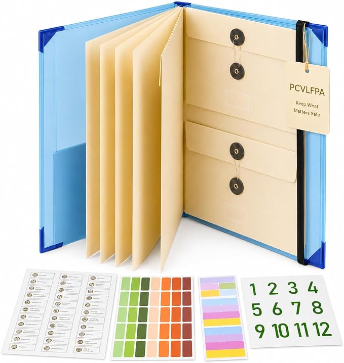In Case I Die Binder Organizer with Labels End of Life Planner Estate Planning Folder for Important Documents Family Records Emergency Home Management Folio Pockets Travel(Blue) by Unknown