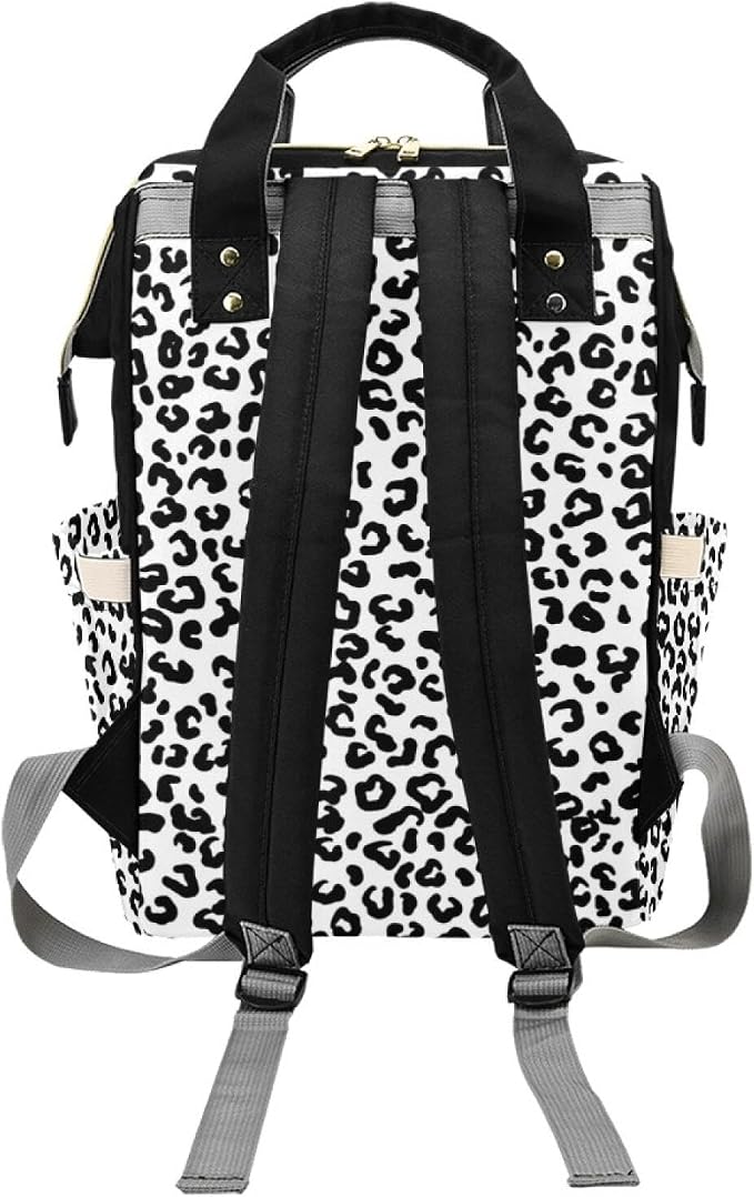 Pink Bow with Leopard Print Personalized Baby Diaper Bag – Custom Name Waterproof Nappy Backpack with Multi Compartments – Stylish Gift for Mom, Dad, Baby Shower & Outdoor Travel - Image 4