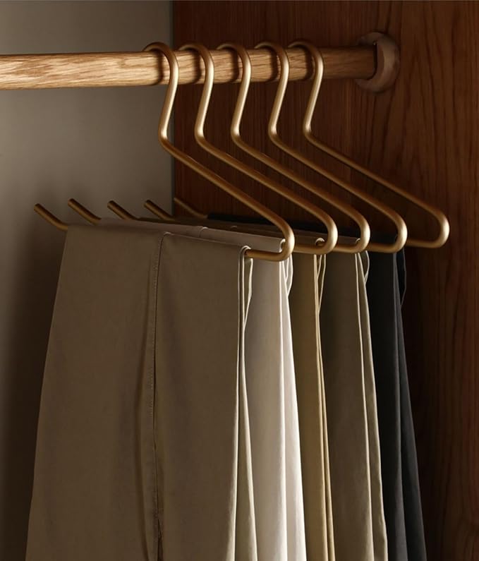 Premium Matte Gold Aluminum Pants Hanger 10 Pack, 13.7” Extra Smooth & Durable Metal Shirt Dress Hanger,Aluminum Alloy Hanger,Clothing Support,Clothing Hang - Image 3