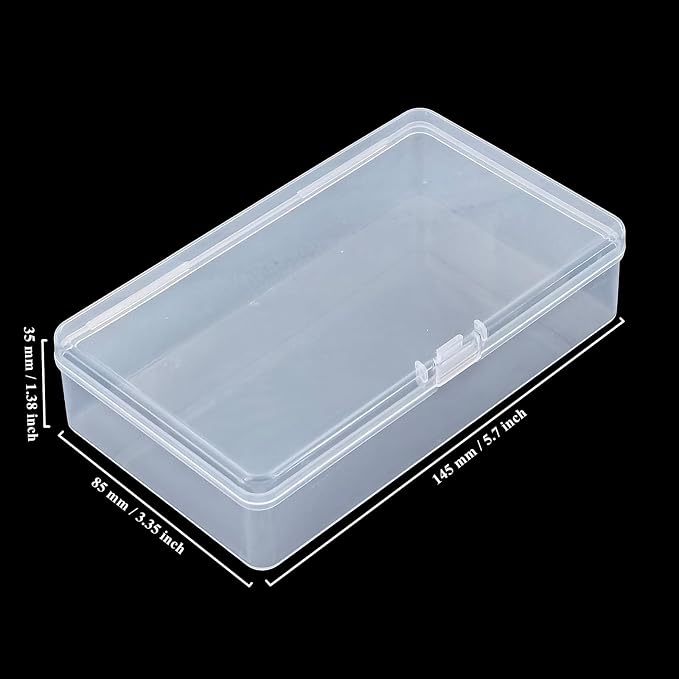 19 Pack Rectangular Clear Plastic Storage Containers | Hinged Lid, For Beads and Small Craft Items, 5.7 x 3.35 x 1.38 inch - Image 2