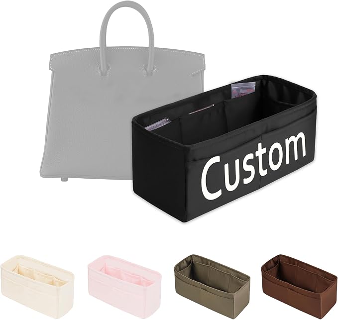 Satin Purse Organizer for Birkin, Custom Color | Tailored Fit, Multiple Pockets, Lightweight Satin, Purse Essentials, Ideal for Travel, Shopping, and Daily Use by KINGSINBAG