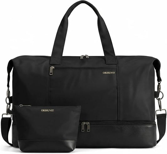 Oeihuivt Weekender Bags for Women with 3 Extra Pack - 21 Inch Large Travel Duffel Bag Set with Shoe Compartment, Heavy-Duty nylon Carry On Overnight Tote by Oeihuivtweekenderbag