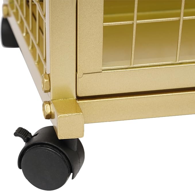 Ribbon Holder Organizer Rack, Double-Sided 16-Layer Ribbon Shelf with Wheel | Ribbon Display Rack, Multifunctional Metal Flower Wrapping Paper Storage Stand for Craft Room Flower Shop, Widen, Gold - Image 6